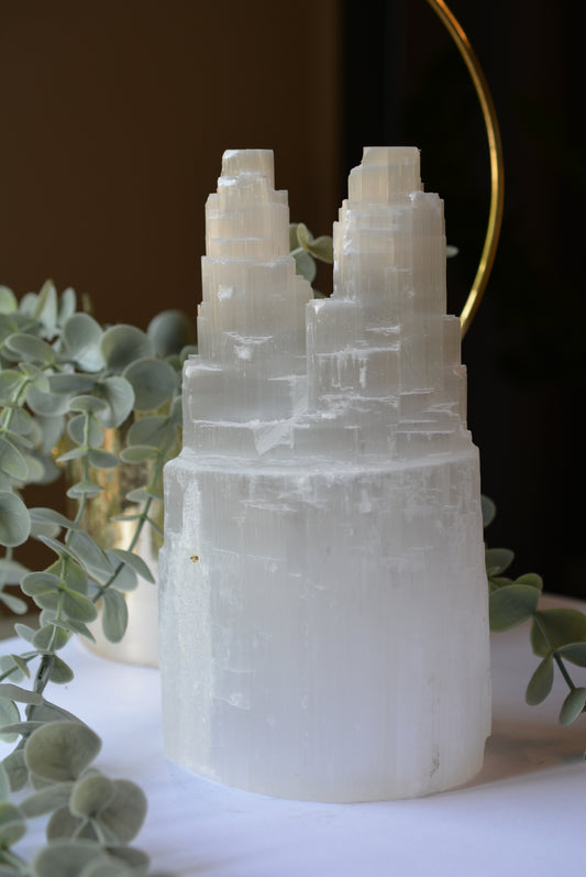 Selenite Sister Towers 20 cm image 1