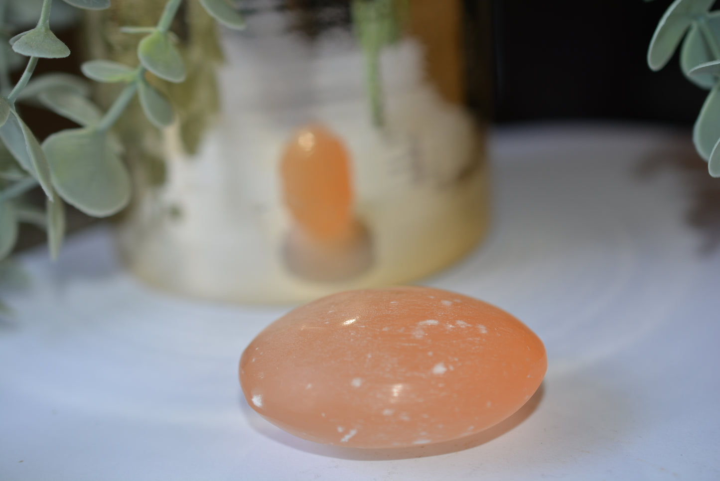 Orange Selenite | Palm Stone image 0