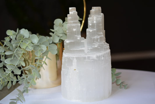 Selenite Sister Towers 20 cm image 0