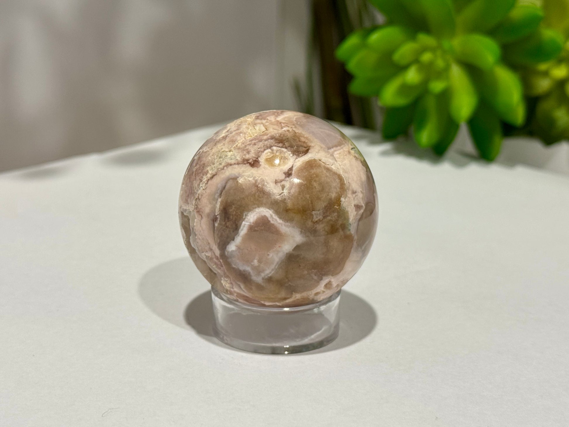 Flower Agate - Pink Amethyst | Sphere image 0