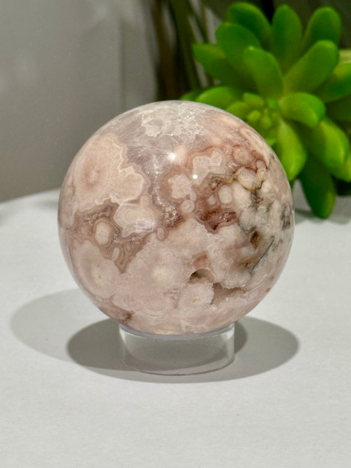 Flower Agate - Pink Amethyst | Sphere image 0