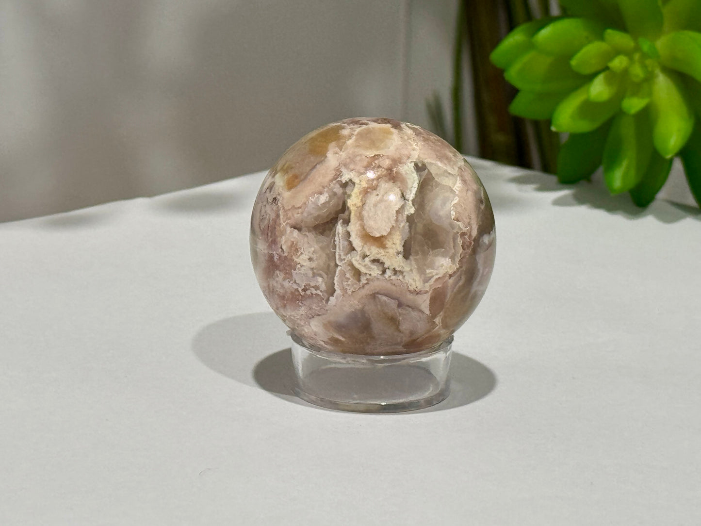 Flower Agate - Pink Amethyst | Sphere image 2